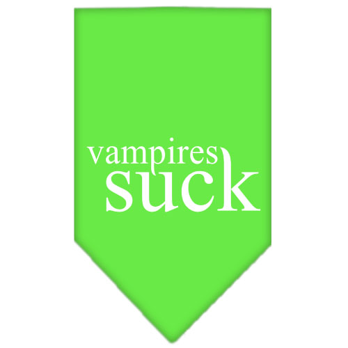 Vampires Suck Screen Print Bandana Lime Green Large